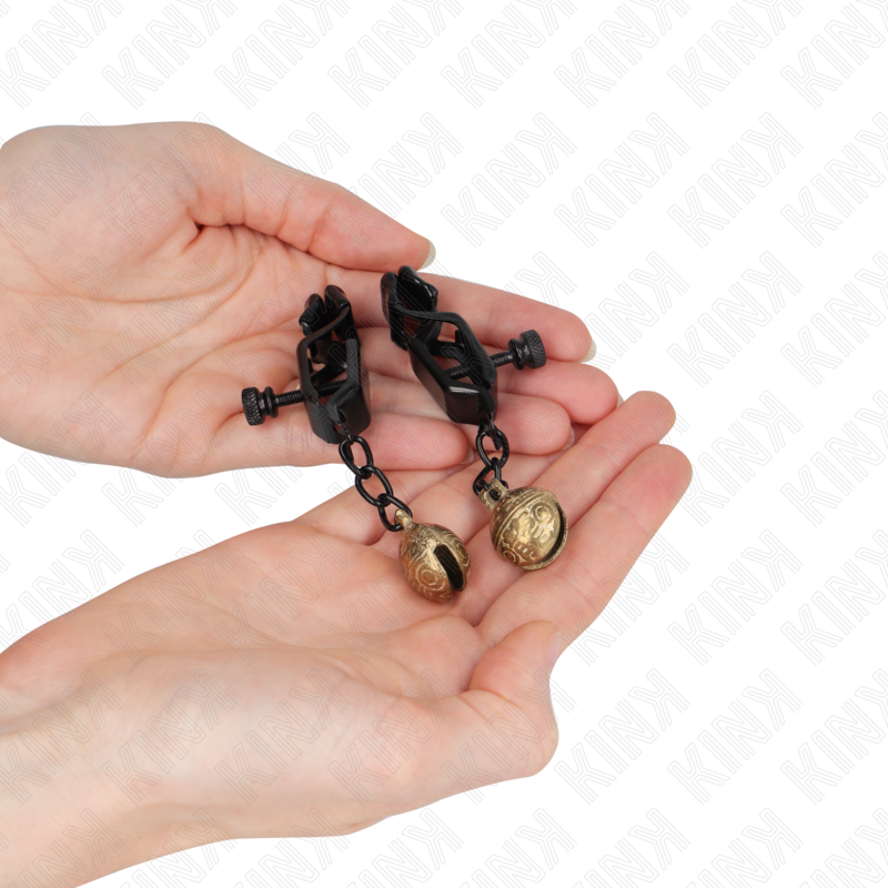 KINK - BELL JAW STYLE NIPPLE CLAMPS BLACK 7 CM - My naughty haven #