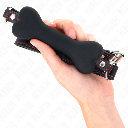KINK - BLACK BONE 12 CM GAG 63 x 2 CM - My naughty haven #