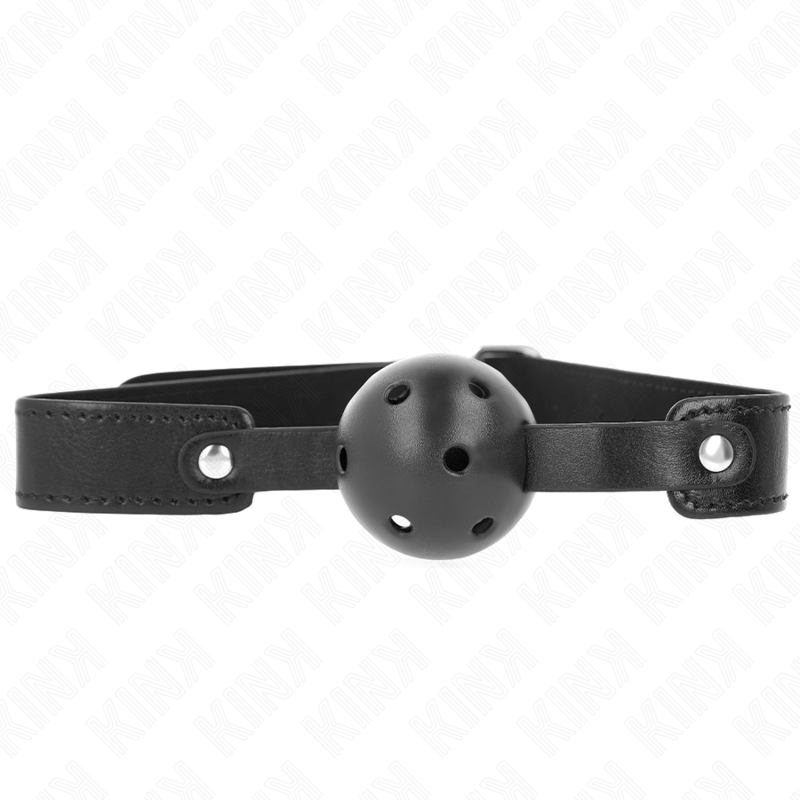 KINK - BLACK BREATHABLE BALL 4.5 CM GAG 65 x 2.5 CM - My naughty haven #