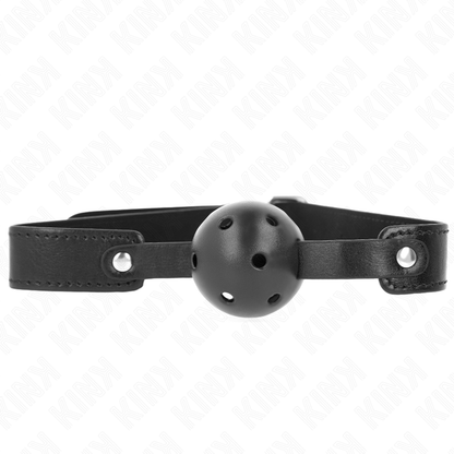 KINK - BLACK BREATHABLE BALL 4.5 CM GAG 65 x 2.5 CM - My naughty haven #