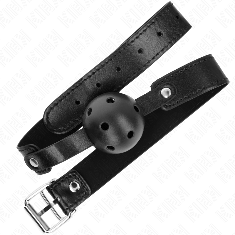 KINK - BLACK BREATHABLE BALL 4.5 CM GAG 65 x 2.5 CM - My naughty haven #