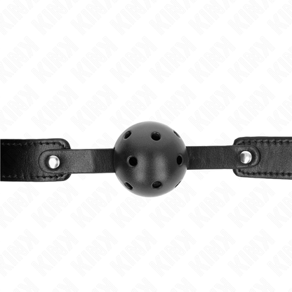 KINK - BLACK BREATHABLE BALL 4.5 CM GAG 65 x 2.5 CM - My naughty haven #