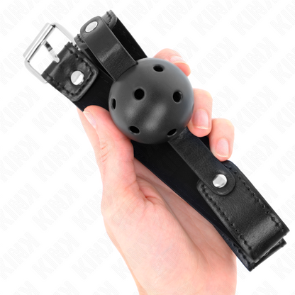 KINK - BLACK BREATHABLE BALL 4.5 CM GAG 65 x 2.5 CM - My naughty haven #