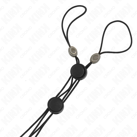 KINK - BLACK DETAIL NIPPLE CLAMPS WITH BLACK ELASTIC - My naughty haven #