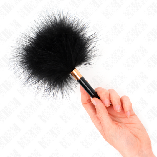 KINK - BLACK GOLD METAL TICKLE FEATHERS 18 CM - My naughty haven #