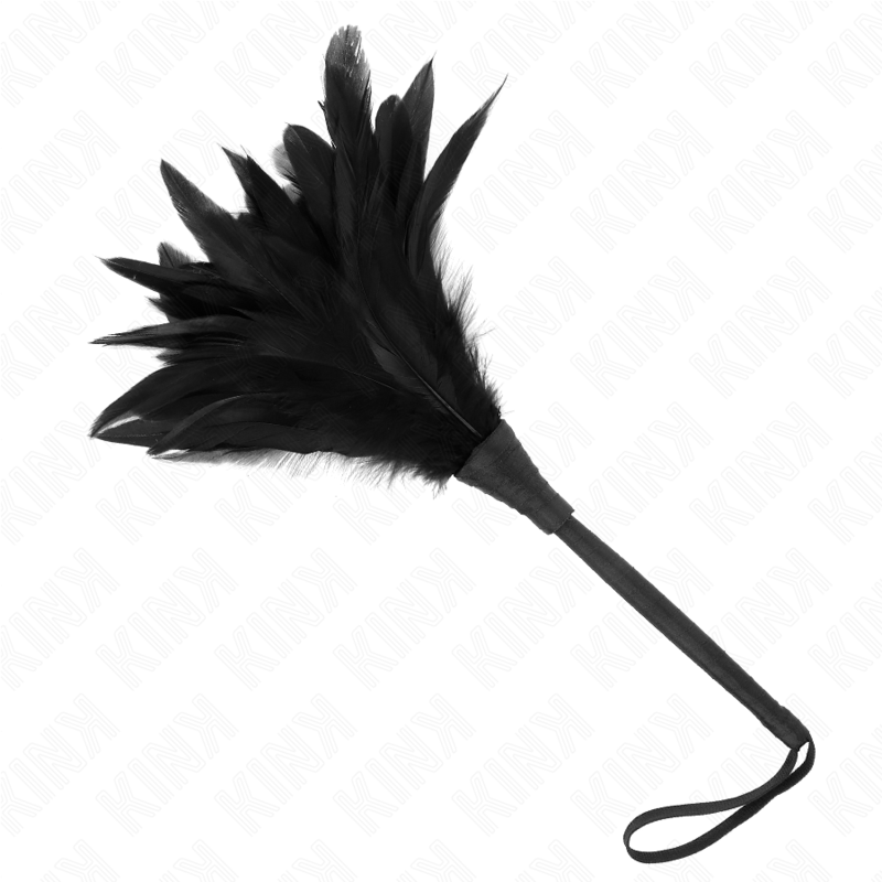 KINK - BLACK MAIDS HORN SHAPED TICKLE CHICKEN FEATHERS 36 CM - My naughty haven #