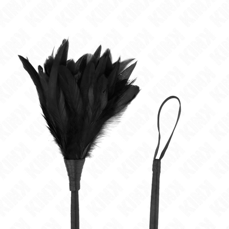 KINK - BLACK MAIDS HORN SHAPED TICKLE CHICKEN FEATHERS 36 CM - My naughty haven #