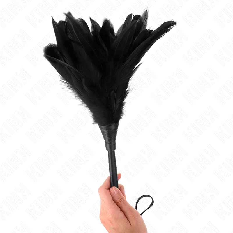 KINK - BLACK MAIDS HORN SHAPED TICKLE CHICKEN FEATHERS 36 CM - My naughty haven #