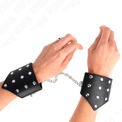 KINK - BLACK POINT STYLE WRISTBANDS WITH CHAIN ADJUSTABLE 17-23 CM X 8.5 CM - My naughty haven #