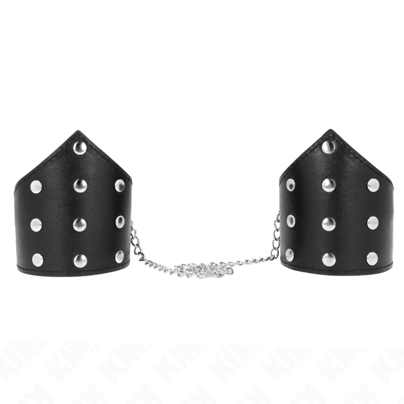 KINK - BLACK POINT STYLE WRISTBANDS WITH CHAIN ADJUSTABLE 17-23 CM X 8.5 CM - My naughty haven #