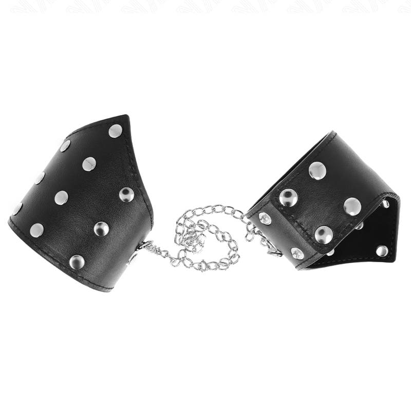 KINK - BLACK POINT STYLE WRISTBANDS WITH CHAIN ADJUSTABLE 17-23 CM X 8.5 CM - My naughty haven #