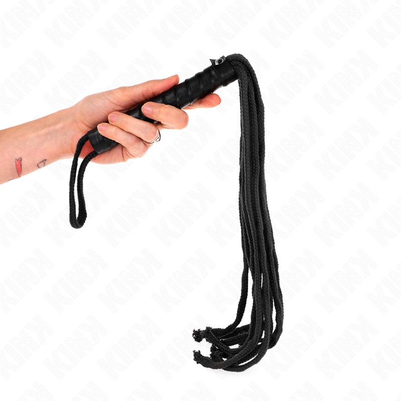 KINK - BLACK ROPE WHIP 56 CM - My naughty haven #