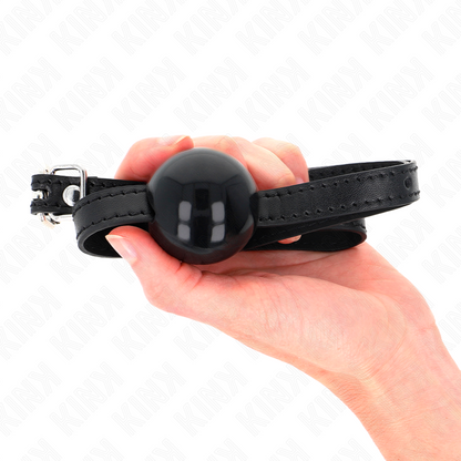 KINK - BLACK SINGLE SOLID BALL 4 CM GAG 65 x 1.5 CM - My naughty haven #