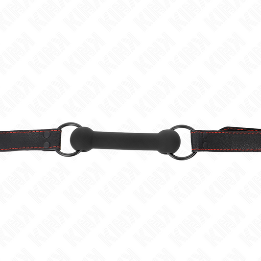 KINK - КОСТЕН ГАГ С КОЖЕНА КАИШКА, ЧЕРЕН, РЕГУЛИРУЕМ 41-57 СМ