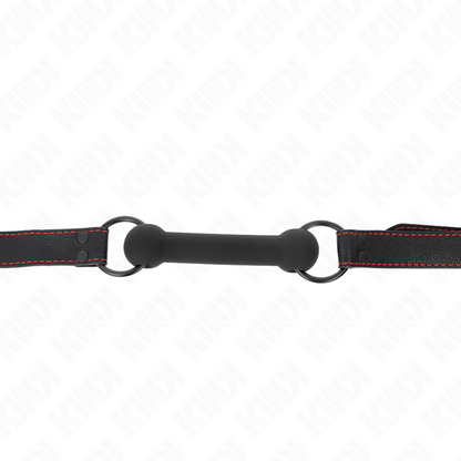 KINK - BONE GAG WITH LEATHERETTE STRAP BLACK ADJUSTABLE 41-57 CM - My naughty haven #