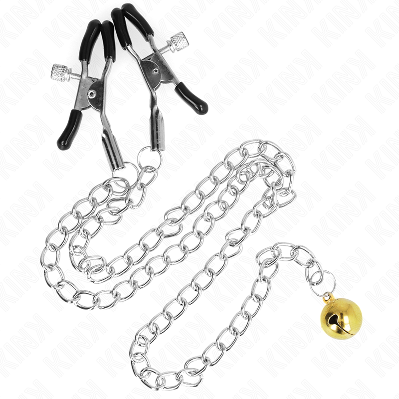 KINK - CHAIN NIPPLE CLAMPS WITH BELL 30 CM - My naughty haven #
