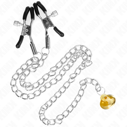 KINK - CHAIN NIPPLE CLAMPS WITH HORN PENDANT 30 CM - My naughty haven #