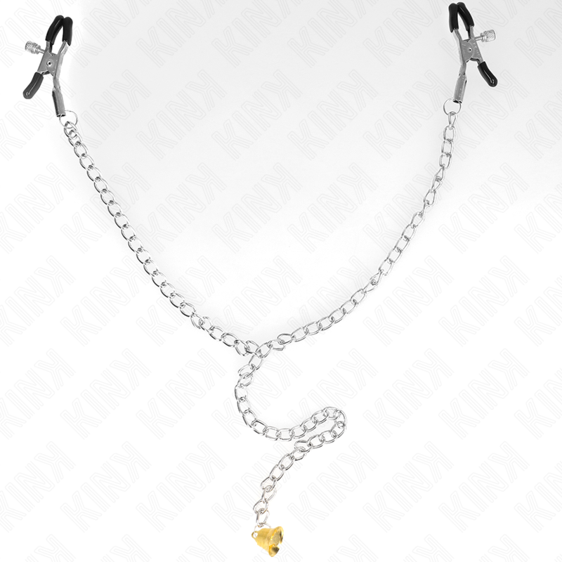 KINK - CHAIN NIPPLE CLAMPS WITH HORN PENDANT 30 CM - My naughty haven #