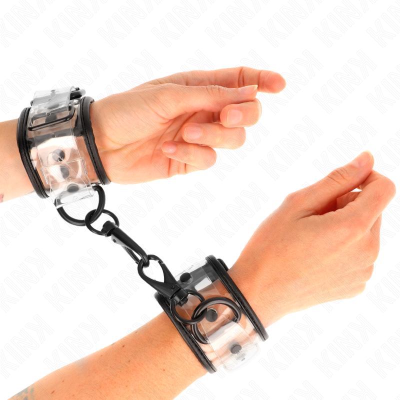 KINK - CLEAR WRIST CUFFS ADJUSTABLE 18-30 CM X 5.5 CM - My naughty haven #
