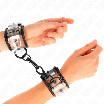 KINK - CLEAR WRIST CUFFS ADJUSTABLE 18-30 CM X 5.5 CM - My naughty haven #