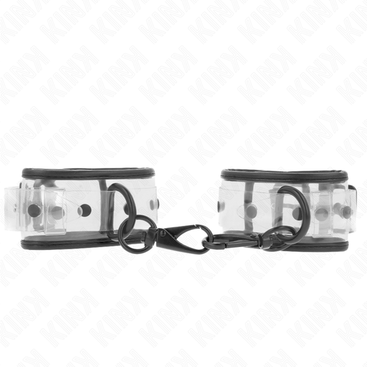 KINK - CLEAR WRIST CUFFS ADJUSTABLE 18-30 CM X 5.5 CM - My naughty haven #