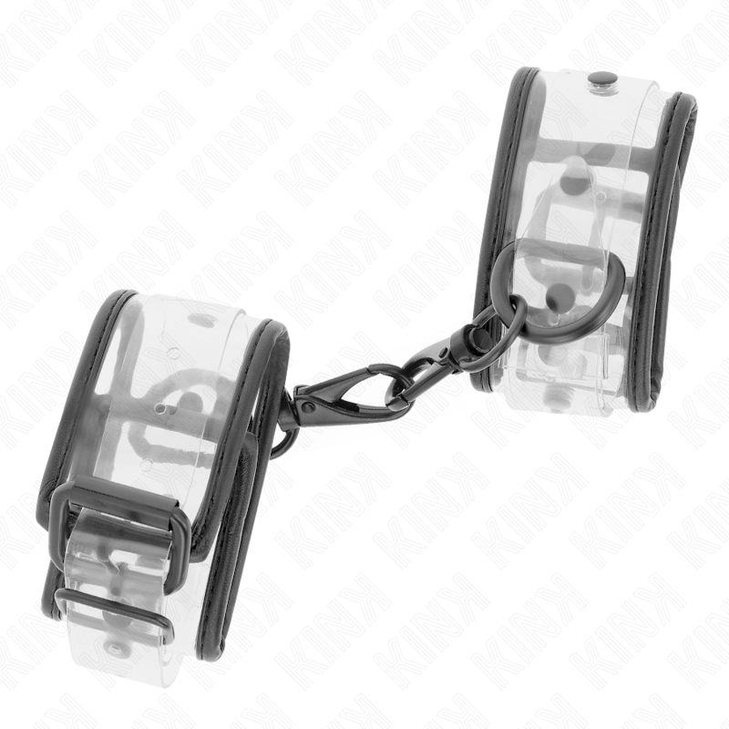 KINK - CLEAR WRIST CUFFS ADJUSTABLE 18-30 CM X 5.5 CM - My naughty haven #