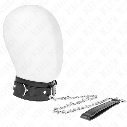 KINK - COLLAR WITH BELT 65 CM WITH STRAP BLACK 54 X 4.5 CM - My naughty haven #