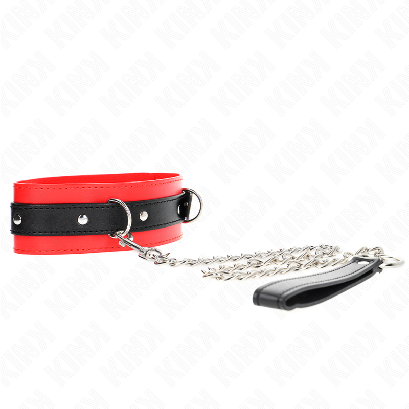 KINK - COLLAR WITH BELT 65 CM WITH STRAP RED 54 X 4.5 CM - My naughty haven #
