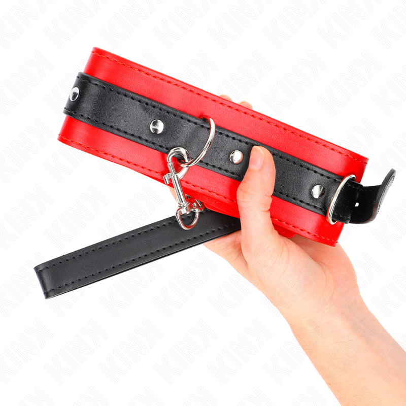 KINK - COLLAR WITH BELT 65 CM WITH STRAP RED 54 X 4.5 CM - My naughty haven #