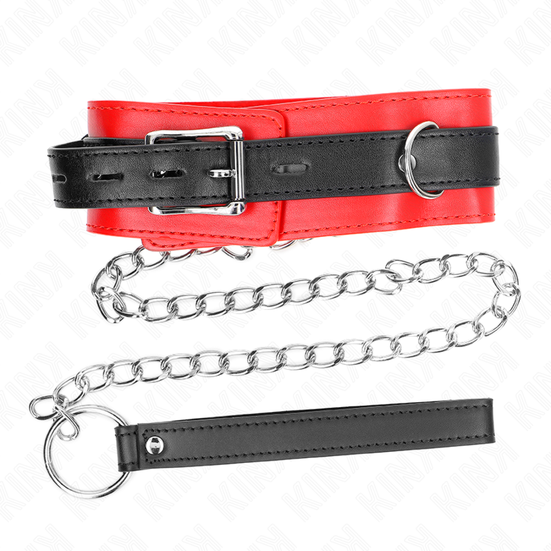 KINK - COLLAR WITH BELT 65 CM WITH STRAP RED 54 X 4.5 CM - My naughty haven #