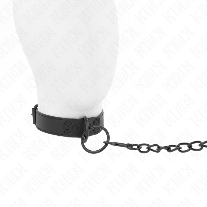 KINK - COLLAR WITH DARK LEASH 65 CM ADJUSTABLE 37-54 CM X 3 CM - My naughty haven #