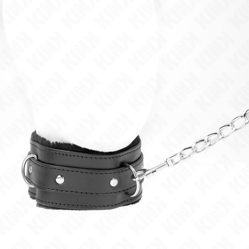 KINK - COLLAR WITH LEASH 65 CM WITH RESTRICTIONS BLACK 36-42 CM X 5.5 CM - My naughty haven #