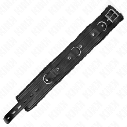KINK - COLLAR WITH LEASH 65 CM WITH RESTRICTIONS BLACK 36-42 CM X 5.5 CM - My naughty haven #