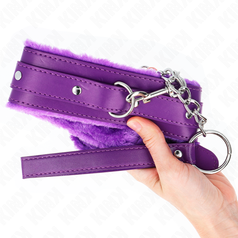 KINK - COLLAR WITH LEASH 65 CM WITH RESTRICTIONS PURPLE 36-42 CM X 5.5 CM - My naughty haven #