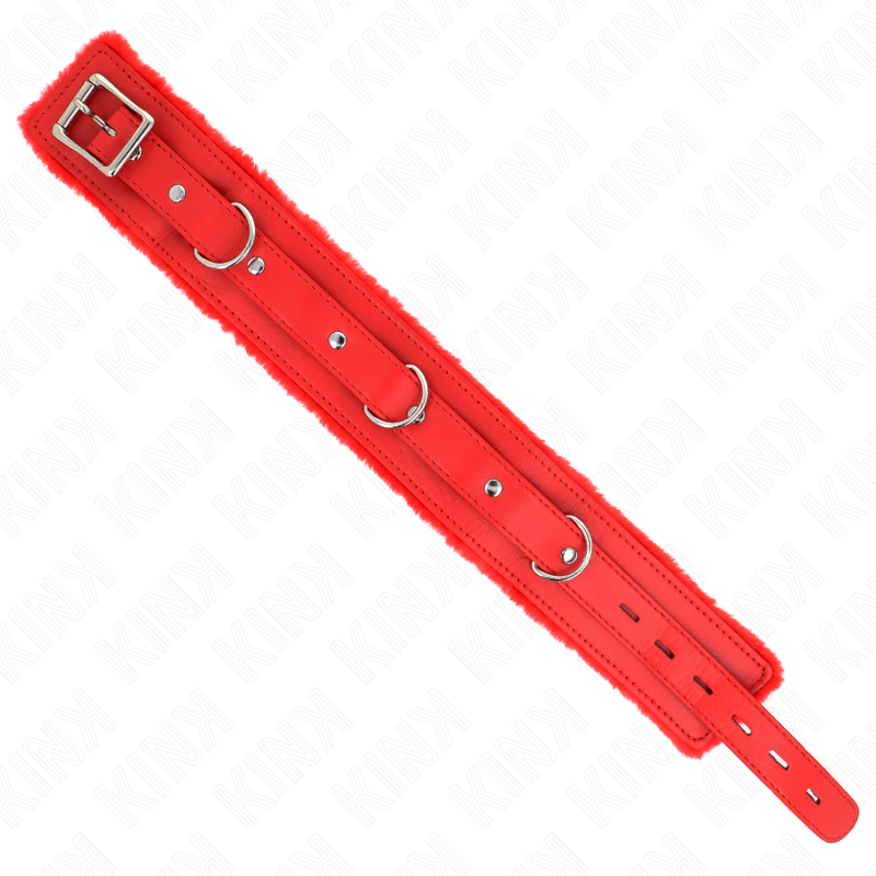 KINK - COLLAR WITH LEASH 65 CM WITH RESTRICTIONS RED 36-42 CM X 5.5 CM - My naughty haven #