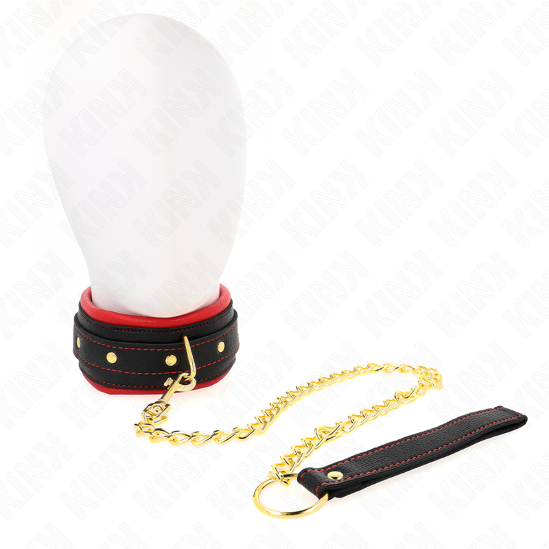KINK - COLLAR WITH PLAIN FABRIC LEASH ADJUSTABLE 33-48 CM X 5.7 CM - My naughty haven #