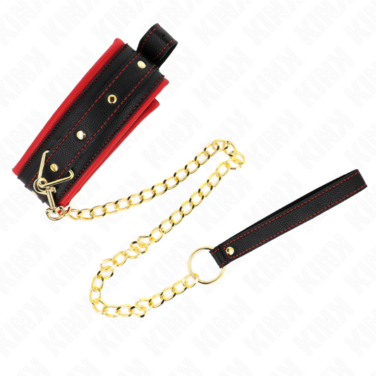 KINK - COLLAR WITH PLAIN FABRIC LEASH ADJUSTABLE 33-48 CM X 5.7 CM - My naughty haven #