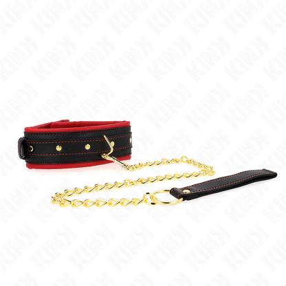 KINK - COLLAR WITH PLAIN FABRIC LEASH ADJUSTABLE 33-48 CM X 5.7 CM - My naughty haven #