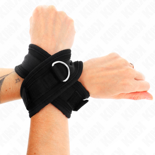 KINK - CROSS CUFFS BLACK 34 X 5.5 CM - My naughty haven #