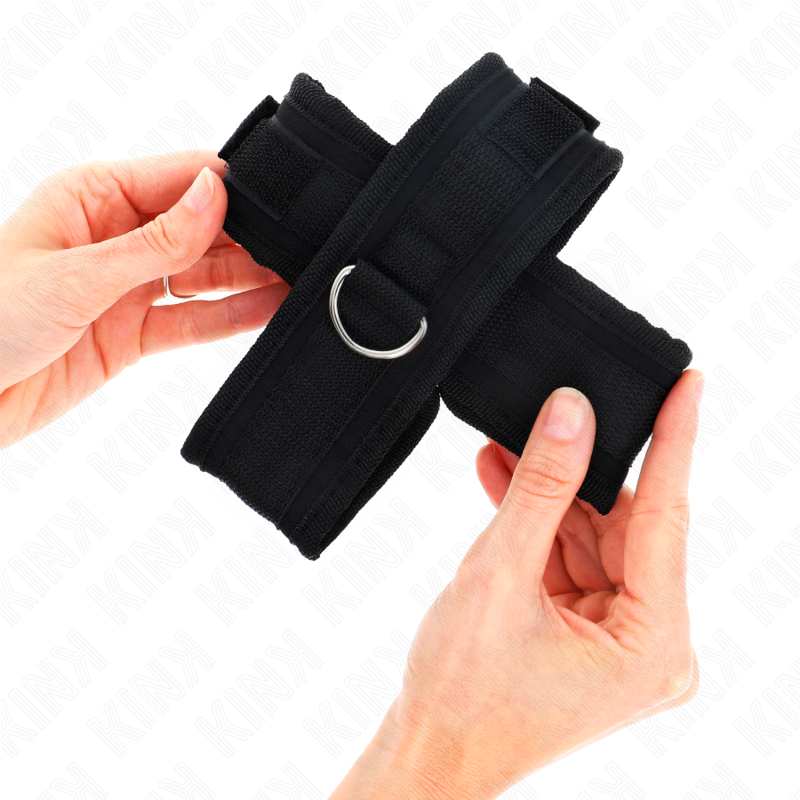 KINK - CROSS CUFFS BLACK 34 X 5.5 CM - My naughty haven #