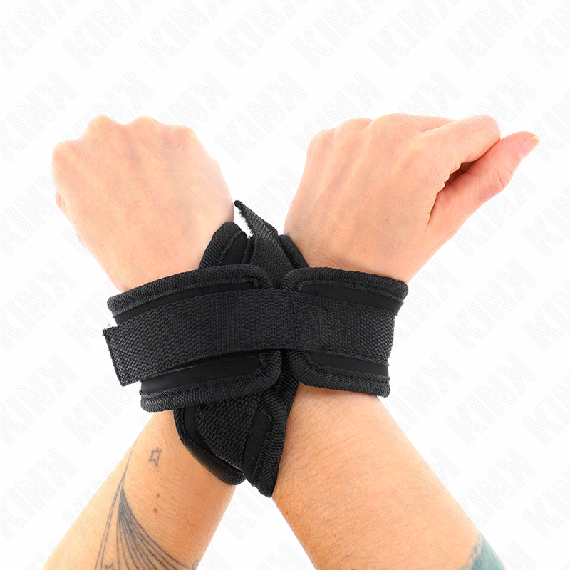 KINK - CROSS CUFFS BLACK 34 X 5.5 CM - My naughty haven #