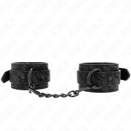 KINK - DARK LACE COVERED WRIST CUFFS ADJUSTABLE BLACK 19-26 CM - My naughty haven #