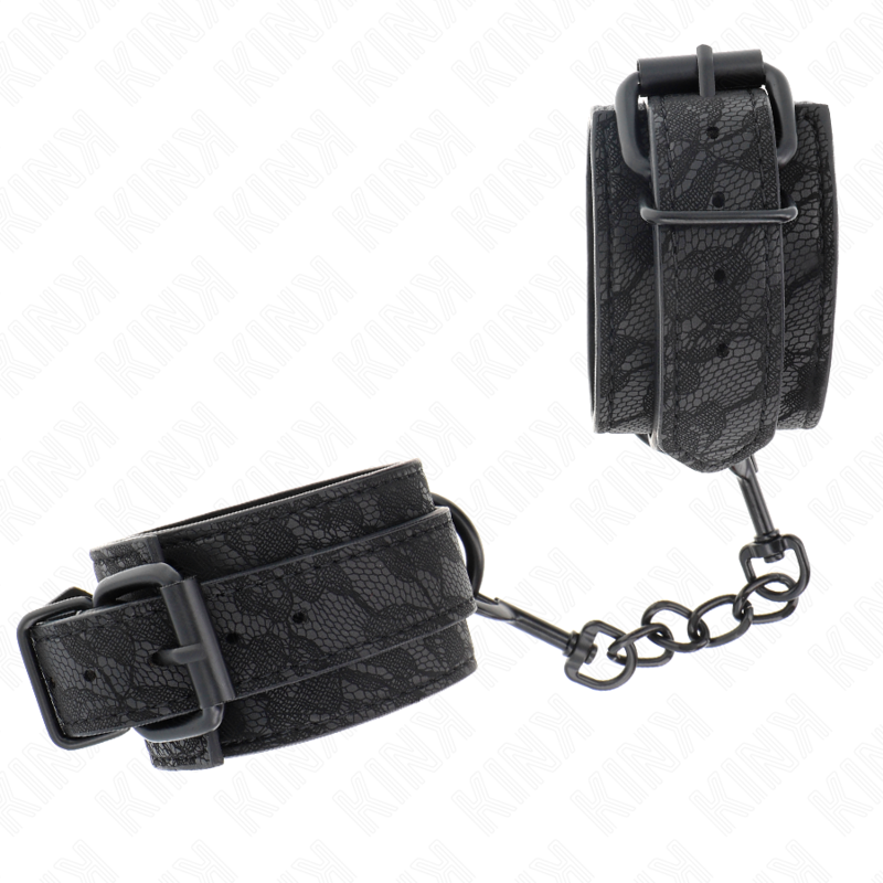KINK - DARK LACE COVERED WRIST CUFFS ADJUSTABLE BLACK 19-26 CM - My naughty haven #