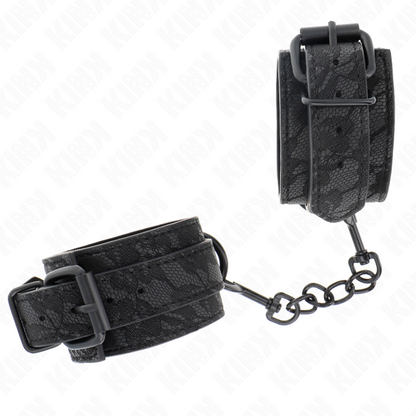 KINK - DARK LACE COVERED WRIST CUFFS ADJUSTABLE BLACK 19-26 CM - My naughty haven #