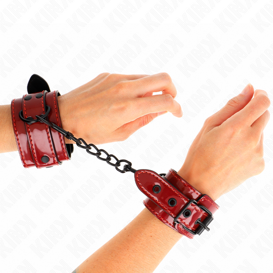 KINK - DARK RED WRIST CUFFS 23 X 5 CM - My naughty haven #
