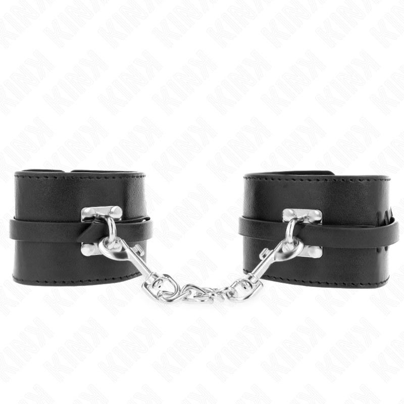 KINK - DELUXE LOCKING WRIST RESTRAINTS BLACK ADJUSTABLE 14.5-21 CM X 6 CM - My naughty haven #