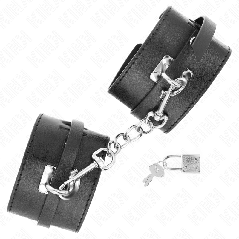 KINK - DELUXE LOCKING WRIST RESTRAINTS BLACK ADJUSTABLE 14.5-21 CM X 6 CM - My naughty haven #