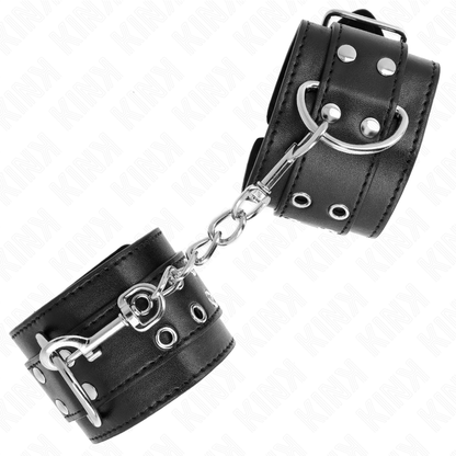 KINK - DOUBLE BUCKLE WRIST RESTRAINTS BLACK ADJUSTABLE 19-26 CM - My naughty haven #