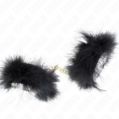 KINK - FEATHER HAND CUFFS WITH GOLD CHAIN MODEL 0 - My naughty haven #