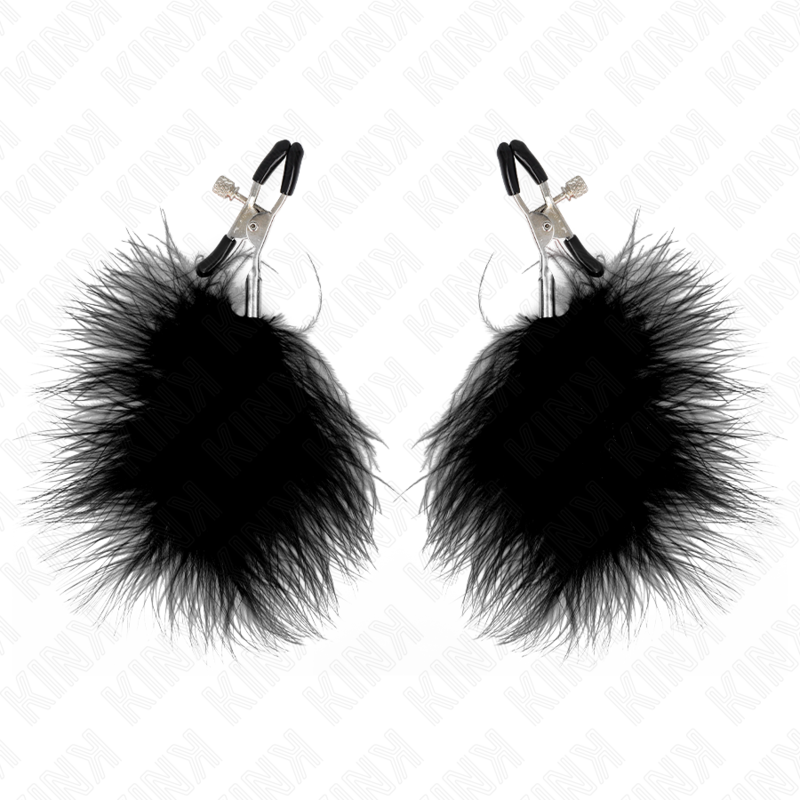 KINK - FEATHER NIPPLE CLAMP BLACK 7 CM - My naughty haven #